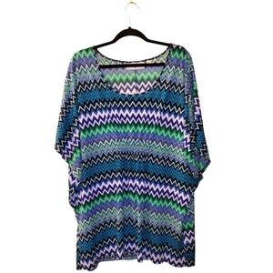 Avenue 30 32 Chevron Kimono Sleeve Top Lightweight